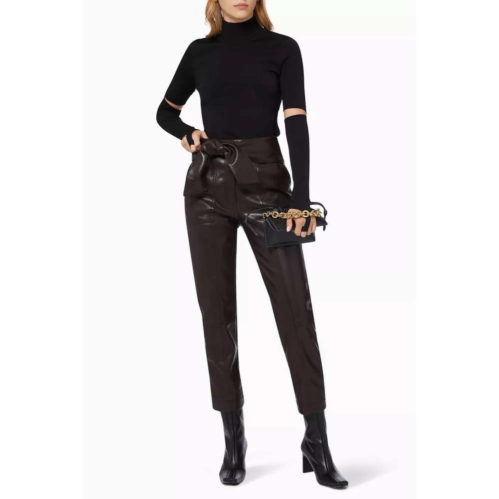Jonathan Simkhai Chocolate Brown Vegan Leather‎ Pants Size 8